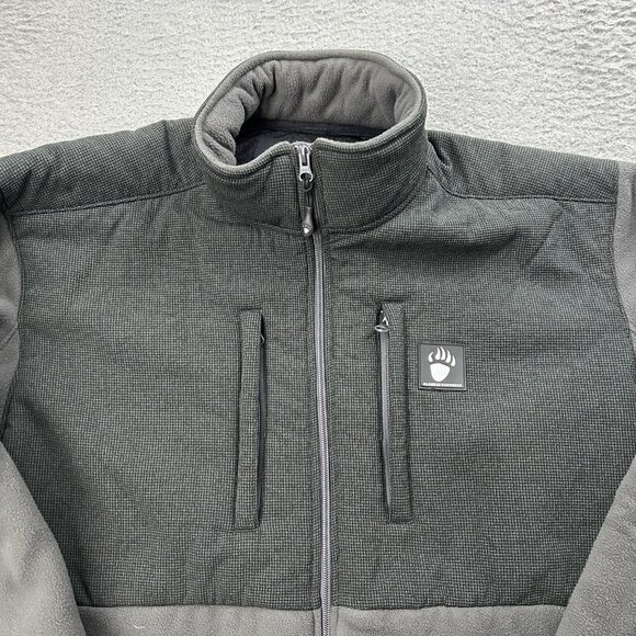 Alaskan Hardgear Duluth Bear Hide Fleece Jacket Mens L Full Zip Black Gray - Picture 2 of 6